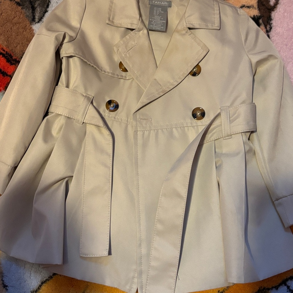 Tan Double-Breasted Toddler Jacket